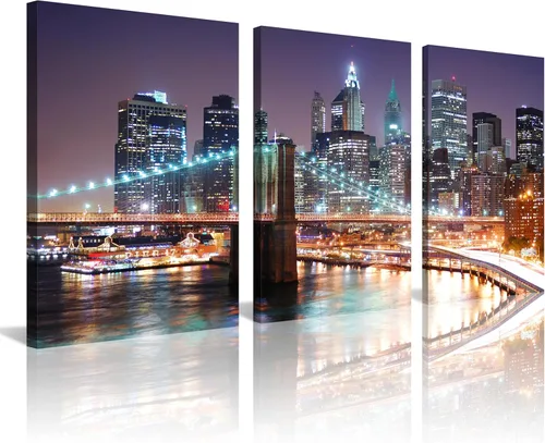 Miniatura 17 de NAN Wind Detroit Skyline - Lienzo decorativo para pared, paisaje urbano, escena nocturna, impresión artística de ciudad en blanco y negro sobre
