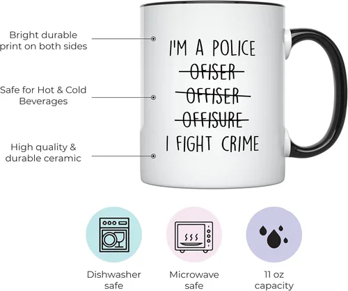 Miniatura 2 de YouNique Designs Tazas de oficial de policía – Regalos para nuevos oficiales de policía para hombres y mujeres, tazas de café portátiles de 11