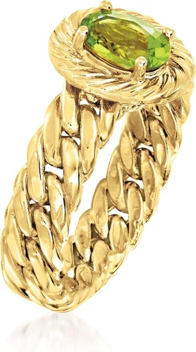 Miniatura 3 de Ross-Simons 0.70 Carat Peridot Curb-Link Style Ring in 14kt Yellow Gold