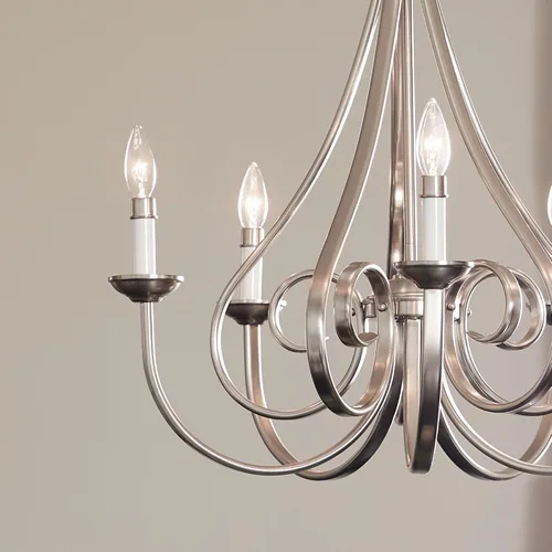 Miniatura 3 de Kichler Dover - Lámpara de araña de 5 luces de 24.5 pulgadas en níquel cepillado