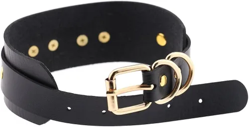 Miniatura 4 de Gargantilla de cuero estilo punk gótico para hombres, mujeres y niñas, aleación, Adjustable, Corazón Dorado