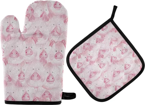 Miniatura 48 de ZZXXB Spring Bird - Guantes de cocina dobles con diseño floral de mariposa, resistentes al calor, antideslizantes, extra largos de 7 x 35 pulgadas