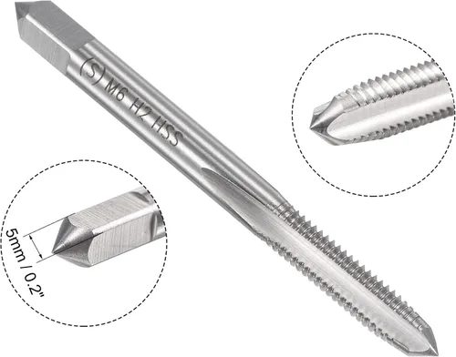Miniatura 3 de uxcell M6 x 0.039 in Juego de llaves métricas y troqueles, rosca de máquina con troquel de roscado redondo, kit de grifo y troquelado