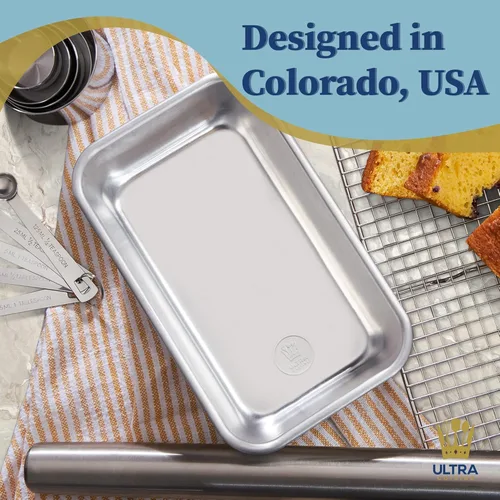 Miniatura 7 de Ultra Cuisine Molde de aluminio para hornear pan, bandeja para pan de 9.5 x 5 pulgadas, 1 libra, fácil de limpiar, calidad, lata de pan duradera