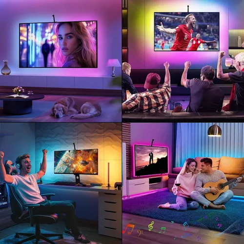 Miniatura 6 de Retroiluminación LED para TV, tira de luces LED cortables de 12.5 pies que cambian con pantalla de televisores de 55 a 65 pulgadas y monitor de PC