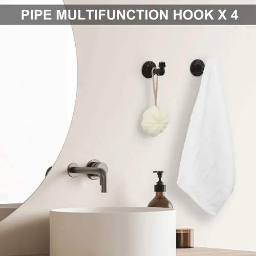 Miniatura 5 de Juego de accesorios de baño industrial 10 piezas Incluye toallero redondo para toallas de baño Soportes para rollo de papel higiénico para pared