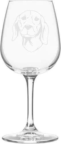 Miniatura 21 de Copa de vino de 12.75 onzas con diseño de perro grabado