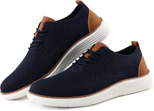 Miniatura 3 de VILOCY - Tenis de vestir informales para hombre, zapatos oxford cómodos de malla transpirable