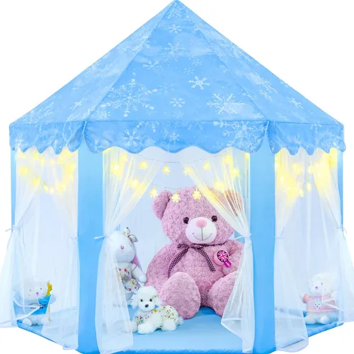 Miniatura 10 de EVOIONOS Tienda de campaña de princesa para niñas, tienda de campaña de castillo para niñas, tienda de campaña de juego de castillo de princesa