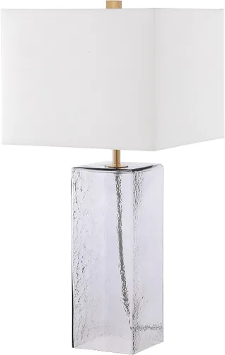 Miniatura 4 de SAFAVIEH Lighting Collection Memris Coastal Contemporary - Lámpara de mesa de cristal gris de 28 pulgadas (bombilla LED incluida)