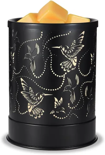 Miniatura 7 de Nawaza - Calentador de cera de metal 2 en 1, eléctrico, para velas aromáticas, derretido de cera y cubos de cera con luz LED, quemador de aceites
