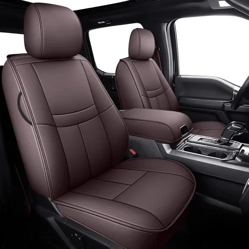 Miniatura 8 de TOMIC Juego completo de fundas de asiento de coche con funda de cojín automotriz de cuero impermeable para camioneta Fit para Ford F150 Carhartt