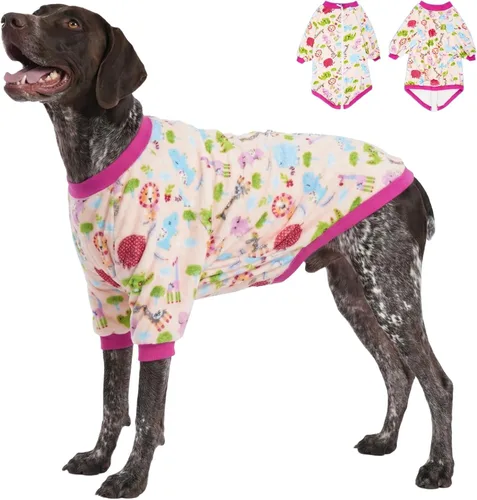Miniatura 10 de LovinPet Chaquetas para perros grandes de 50 a 60 libras, ropa de tela de franela agradable a la piel para perros, estampado de espuma de mar
