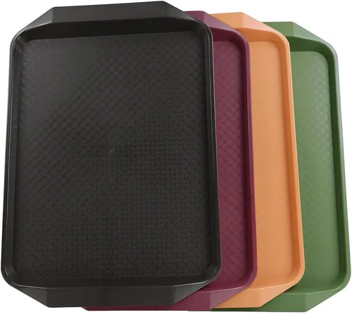 Miniatura 6 de Bandejas de plástico de comida rápida para comer, 17 x 11.8 pulgadas, juego de 4