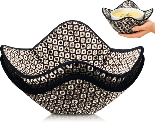 Miniatura 14 de Juego de 2 almohadillas calientes rojas para microondas, soportes para ollas, acogedores para alimentos, Ooma, ramen o tazón de sopa acogedor
