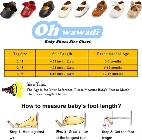 Miniatura 5 de Zapatos de bebé de primera calidad para niña, zapatos planos para caminar, suela suave, zapatos de princesa Mary Jane, zapatos de vestir de boda