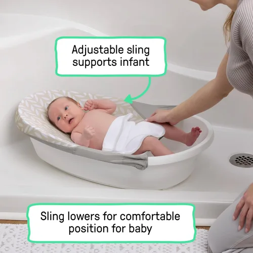 Miniatura 5 de Ingenuity Full Comfort - Bañera 3 en 1 para bebé, 3 fases de uso, recién nacido a niño, soporte ajustable de cobertura completa, incluye 2 tazas