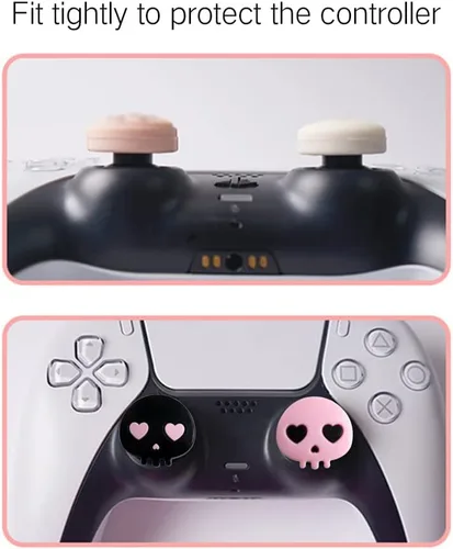Miniatura 3 de PERFECTSIGHT Lindas tapas de agarre para el pulgar para el controlador PS5/PS4, tapas analógicas de silicona para Halloween para Xbox Series X/S