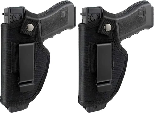 Paquete de 2 fundas mejoradas para pistola de transporte oculto para hombres y mujeres, funda universal IWB OWB para mano derecha/izquierda,