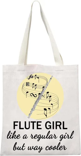 Miniatura 8 de GJTIM Flauta de regalo para amantes de la flauta, banda de marcha, bolsa de maquillaje, bolsa de viaje con cremallera para flautistas