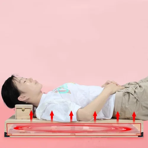 Miniatura 3 de Caja de moxibustión de madera maciza, cama Moxa, alfombrilla de moxibustión sin humo con ventilación y funcional ergonómica para terapia