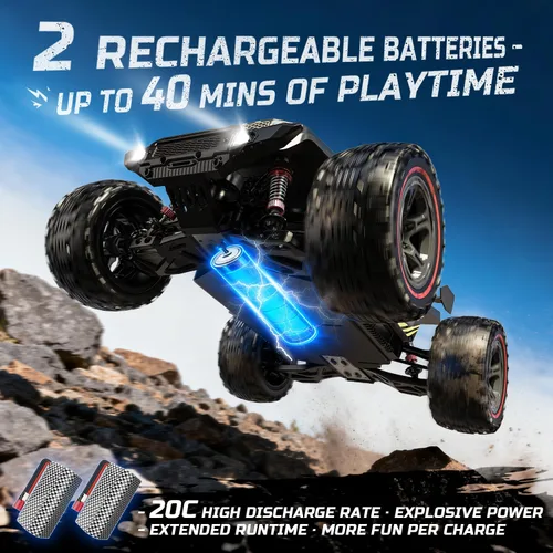 Miniatura 6 de DEERC 209E 1:10 Camión de control remoto rápido sin escobillas RC para adultos y niños, velocidad alta de más de 37 mph, 4WD todo terreno con 2