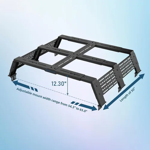 Miniatura 7 de u-Box Estante de cama de camión de 12.3 pulgadas de alto para Toyota Tacoma cama de 5 pies, Jeep Gladiator JT, Ford Ranger, Chevy Chevrolet