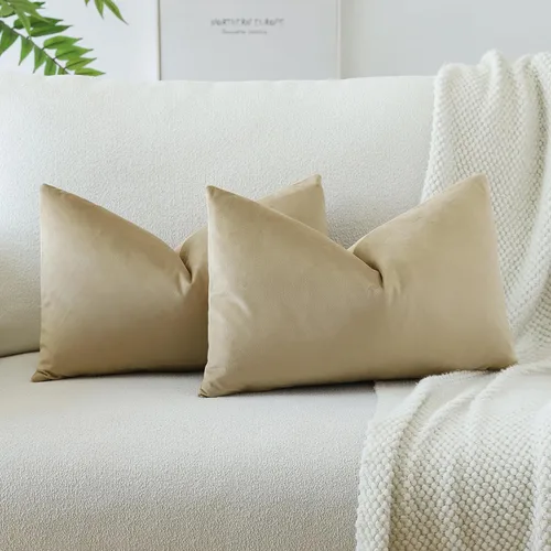 Miniatura 49 de OTOSTAR Fundas de almohada decorativas de terciopelo suave, funda de cojín cuadrada sólida, fundas de almohada para decoración del hogar, fundas