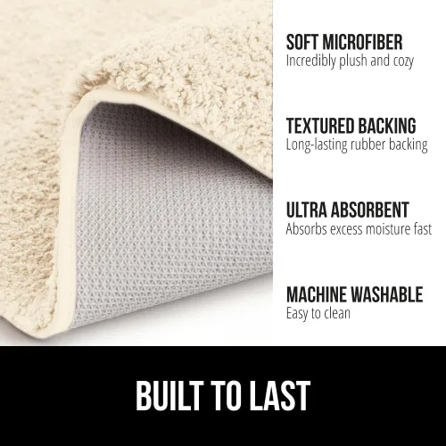 Miniatura 2 de GORILLA GRIP Alfombras de baño, 30 x 20 pulgadas, ultra suave, absorbente, alfombra de baño de felpa gruesa, lavable a máquina, microfibra de secado