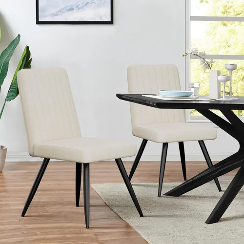 Miniatura 7 de Alunaune Juego de 2 sillas de comedor modernas de terciopelo, sillas de comedor tapizadas para cocina, sillas de ocio sin brazos de mediados