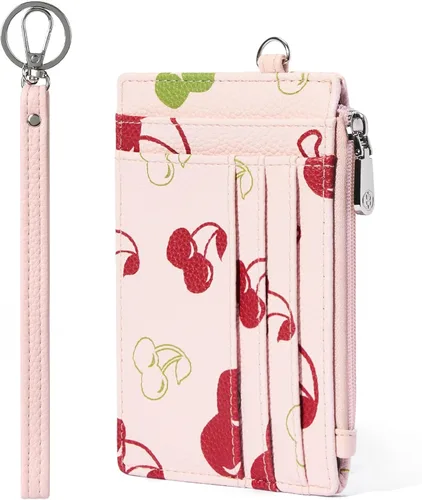 Miniatura 14 de BOSTANTEN Tarjetero para tarjetas de crédito para mujer, billetera de piel RFID, pequeña cartera delgada con llavero con ventana de identificación