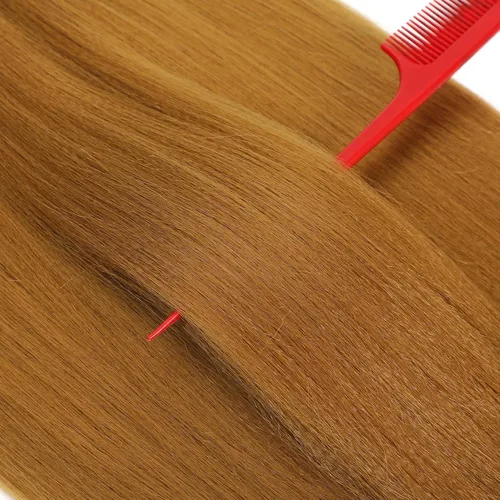 Miniatura 9 de Cabello trenzado preestirado de 18 pulgadas, 3 paquetes de cabello rubio miel preestirado, extensiones de cabello sintético profesional, sin