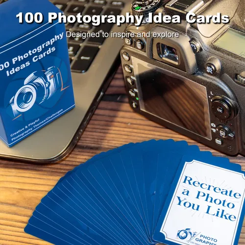 Miniatura 2 de 100 tarjetas de ideas para fotografía: accesorios de fotografía para sesión de fotos, regalos de fotógrafo para hombres y mujeres, únicos para 100