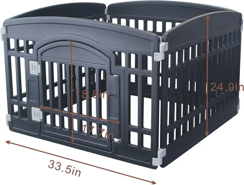 Miniatura 4 de Corralito plegable para mascotas, puerta para perros, plástico resistente, corral de ejercicio para cachorros, cerca para mascotas pequeñas, jaula