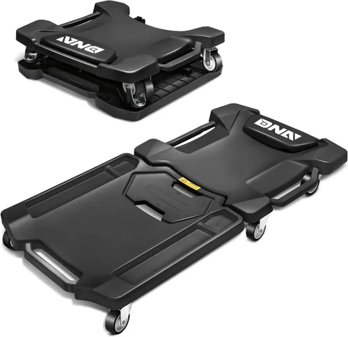 Miniatura 7 de DNA Motoring 38 pulgadas de plástico de perfil bajo con ruedas para garaje con bolsillos laterales y 6 ruedas, azul, TOOLS-00391