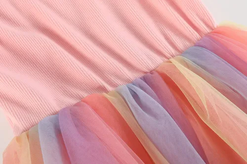 Miniatura 4 de BGIRNUK Vestido tutú para niñas pequeñas, con mangas con vuelo, sin mangas, vestido de tul de princesa, vestido de fiesta vintage para niñas pequeñas