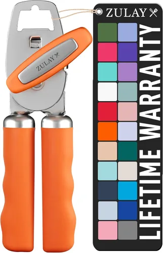 Miniatura 9 de Zulay Kitchen Abrelatas manual de acero inoxidable resistente con abridor de botellas, abrelatas manual a prueba de óxido con perilla giratoria