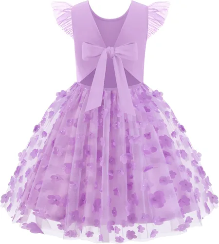 Miniatura 19 de Arshiner Vestido tutú de verano para niñas pequeñas, de tul sin espalda, para fiesta, cumpleaños, vestidos de algodón, 2-6 años