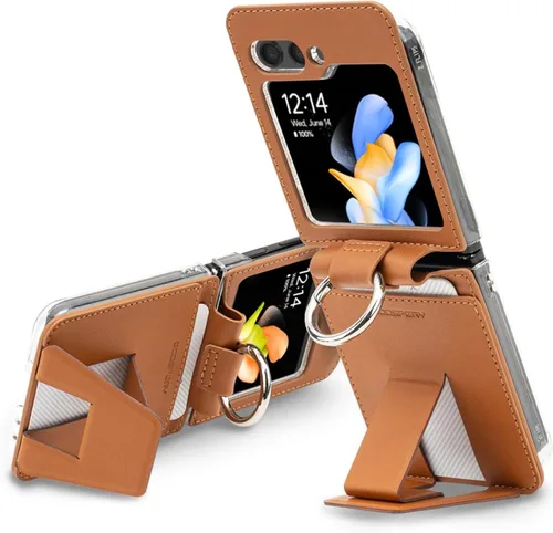 Miniatura 8 de GOOSPERY EZ Mount - Cartera compatible con Samsung Galaxy Z Flip 5, tarjetero con anillo Loopy con soporte ajustable con soporte Negro