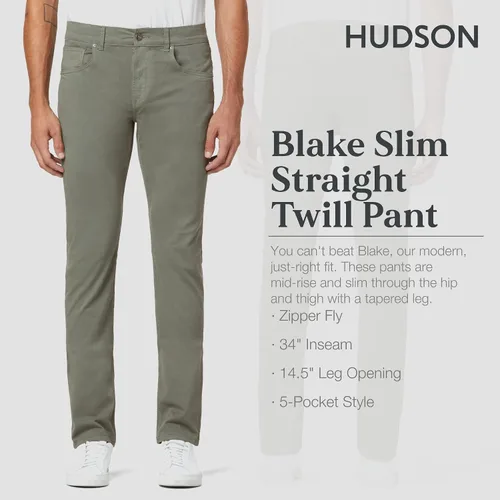 Miniatura 2 de HUDSON Mens Blake Slim Straight Twill Pant Rp