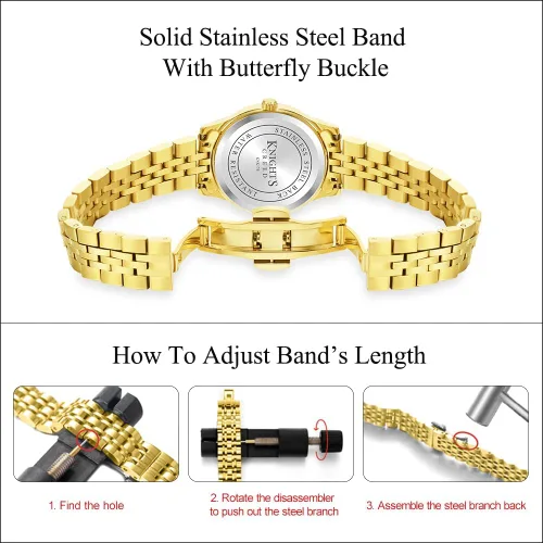 Miniatura 5 de Easy Reader Watch for Women with Solid Stainless Steel Band Ladies Dress Watch Water Resistant