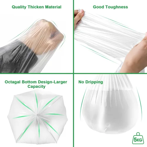 Miniatura 3 de Waikas - Bolsas de basura pequeñas, 80 unidades, bolsas de basura para baño, automóvil, mini papelera, bolsa de plástico transparente