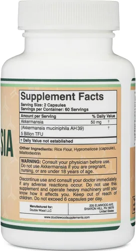 Miniatura 3 de Probiótico y Posbiótico Akkermansia (Aumenta la Producción de GLP-1) 120 Cápsulas, 50mg por Porción