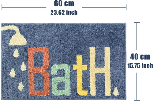 Miniatura 2 de Tapete de baño, antideslizante, de microfibra suave, lavable, absorbente de agua, colorido, lindo, juego de alfombras de baño para baño, niños