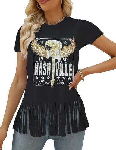 Nashville - Camiseta sin mangas para mujer, diseño de festival de música country, estampado gráfico, sin mangas, Nash Music