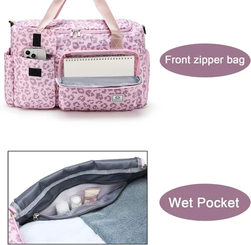 Miniatura 450 de Pequeña bolsa de gimnasio para mujer, bolsa de viaje con compartimento para zapatos