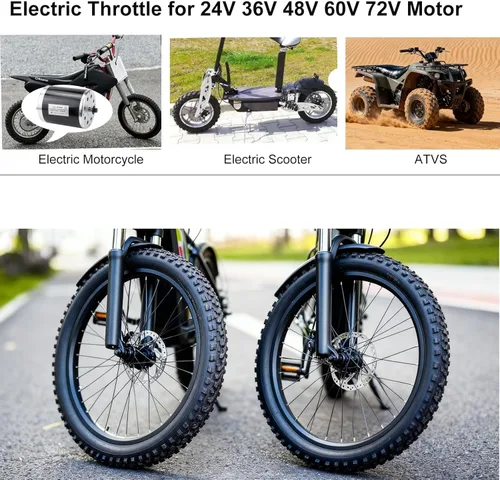 Miniatura 3 de Agarrados de acelerador giratorios eléctricos, manillar de acelerador de tres velocidades para scooter eléctrico, acelerador de bicicleta eléctrica