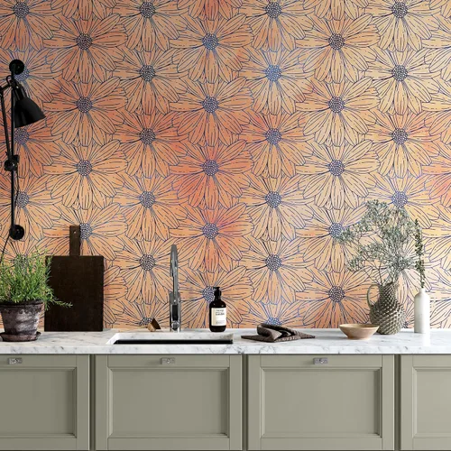 Miniatura 6 de Papel pintado de flores - Papel pintado botánico - Patrón de naturaleza de flores silvestres - Mural de pared floral para despegar y pegar. Mural