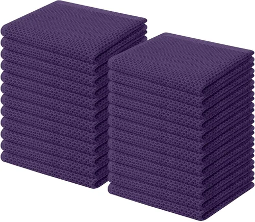 Miniatura 91 de Homaxy Paños de cocina de 100% algodón con tejido de gofre, ultra suaves, absorbentes, de secado rápido, 12 x 12 pulgadas, paquete de 6, amarillo