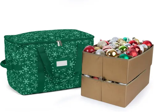 Miniatura 75 de Covermates Keepsakes Bolsa de almacenamiento ajustable para adornos, poliéster resistente, separadores acolchados y bandejas FlexGrid, organizador